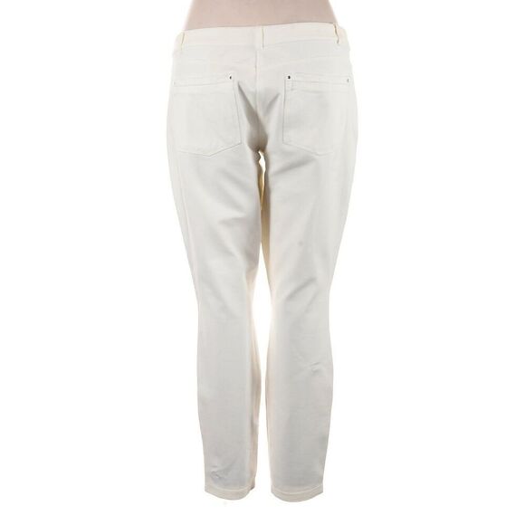White House Black Market Womens Ivory Casual Slim Pants Stretch Size 16L - Picture 2 of 7